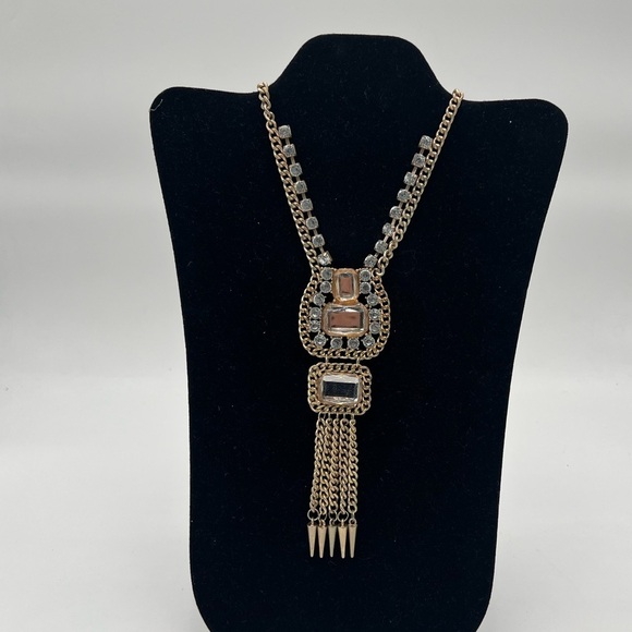 Elegant Gold & Black Statement Necklace – Pre-Owned - Picture 1 of 11